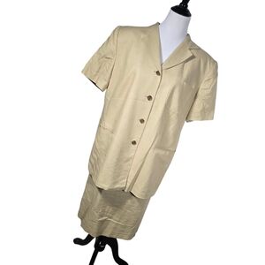 Jennifer Moore for Women Vintage size 16W 2-Piece Linen Rayon Skirt Set